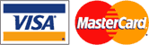Visa and Mastercard logos